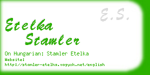 etelka stamler business card